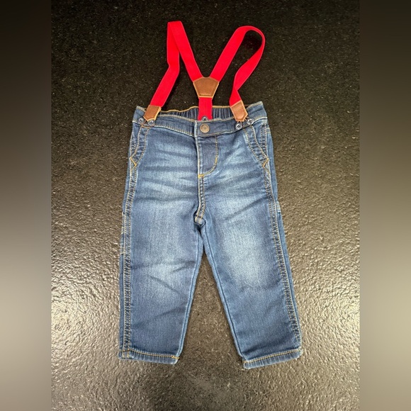 Oshkosh jeans with suspenders 9M - Picture 8 of 10